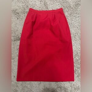Source Unknown Bold Red Pencil Skirt With Pockets C-13